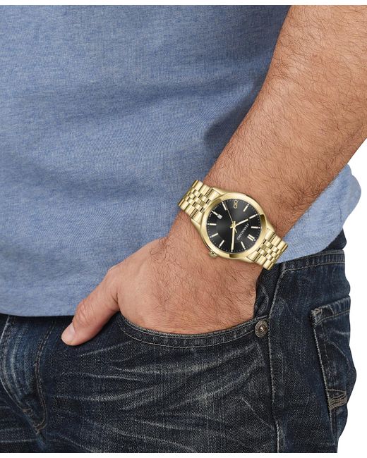 Ferragamo Metallic Salvatore Swiss Classic Gold Ion-plated Stainless Steel Bracelet Watch 42mm for men