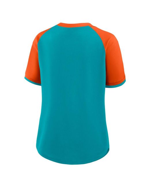Fanatics Blue Aqua/orange Miami Dolphins Height Advantage T-shirt