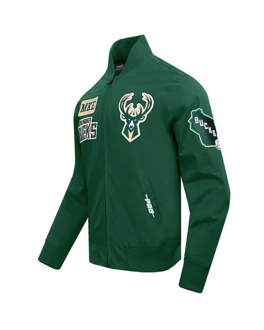 Pro Standard Green Milwaukee Bucks Area Code Twill Full-zip Jacket for men