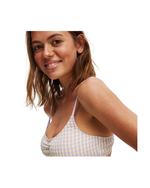 Cotton On Brown Dottie Woven Scoop Bralette