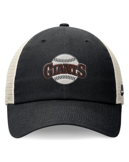 Nike Black San Francisco Giants Cooperstown Collection Rewind Club Trucker Adjustable Hat for men
