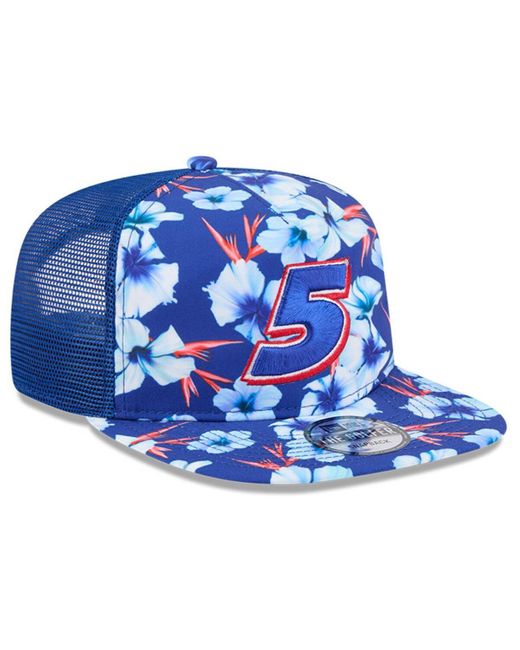 KTZ Blue Kyle Larson Adventure Pattern Golfer Adjustable Hat for men