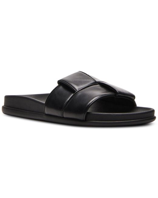 Madden Girl Black Xion Footbed Slide Sandals