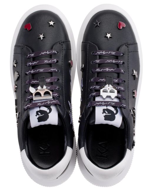 Karl Lagerfeld Blue Kenna Lace-up Low-top Embellished Sneakers