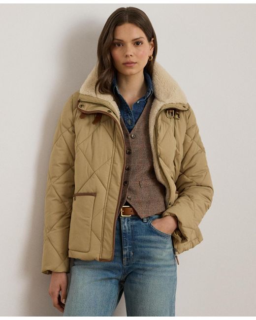 Furry Collar Patchwork Cotton Jacket