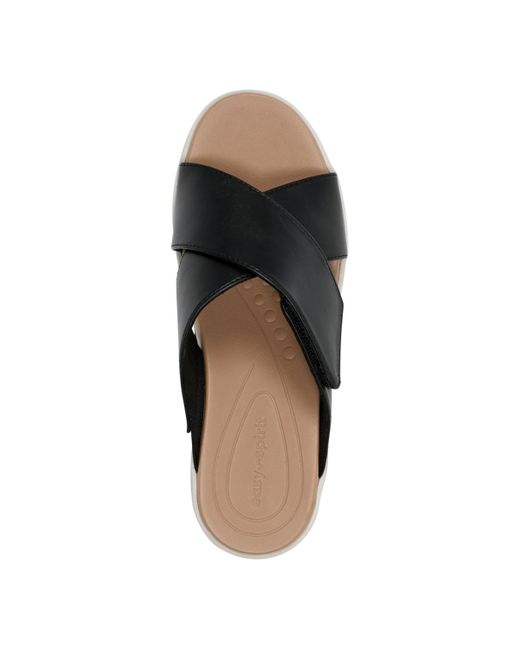 Easy Spirit Brown Bindie Slip-on Open Toe Casual Sandals