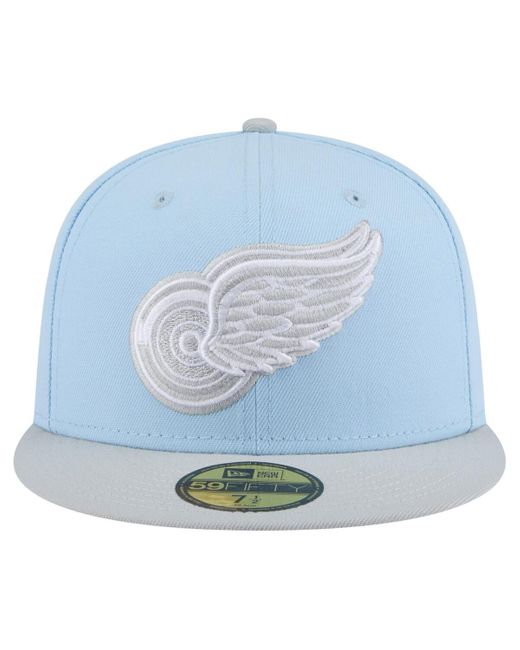 KTZ Blue /gray Detroit Red Wings Color Pack Two-tone 59fifty Fitted Hat for men
