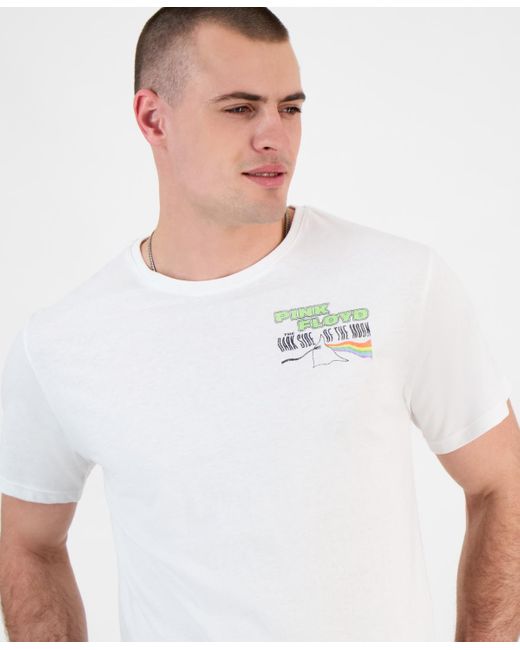 Tai Apparel White Pink Floyd Regular-fit Graphic T-shirt for men