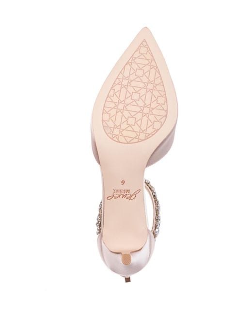 Badgley Mischka Pink Raleigh Rhinestone Ankle Strap Evening Pumps