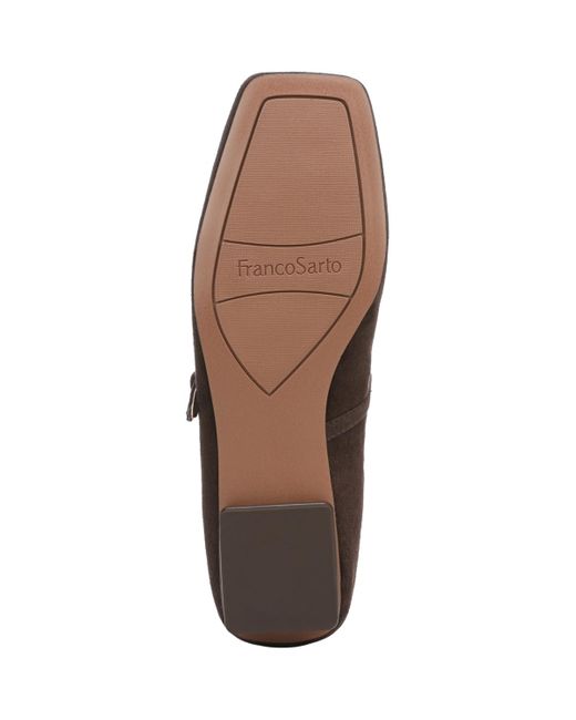 Franco Sarto Brown Tinsley Square Toe Mary Jane Flats