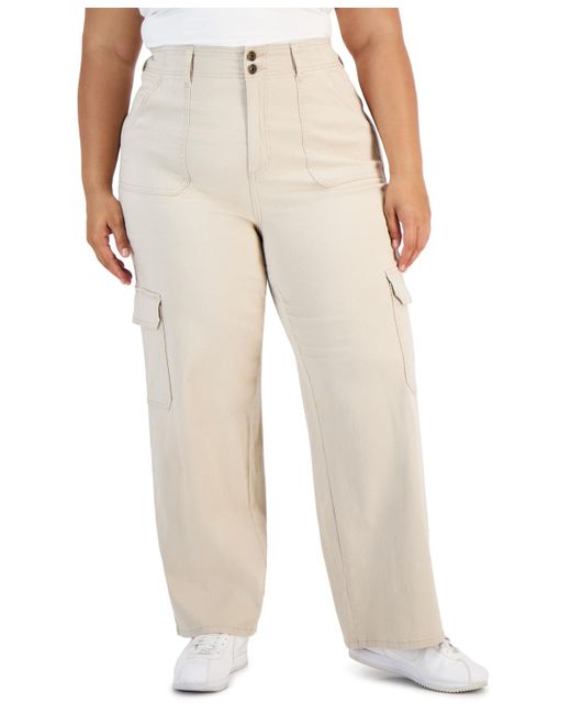 Celebrity Pink Natural Trendy Plus Size Relaxed-fit Straight-leg Cargo Pants