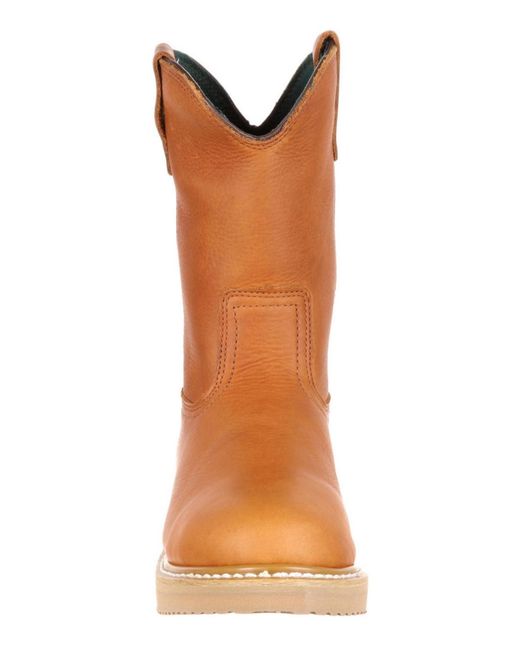 Georgia Boot Brown Wedge Steel Toe Pull On Work Boot