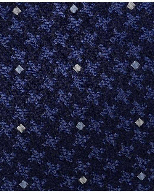 Karl Lagerfeld Blue Geometric Pattern Classic Tie for men