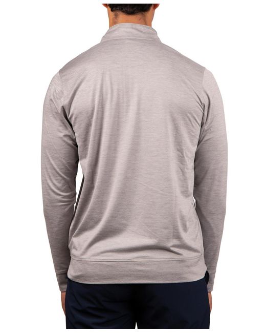 Tailorbyrd Gray Solid Mesh Quarter Zip for men