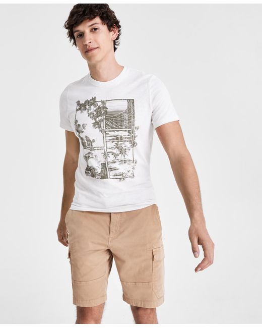 Sun & Stone White Sun + Stone Tropical Graphic Short-sleeve T-shirt for men