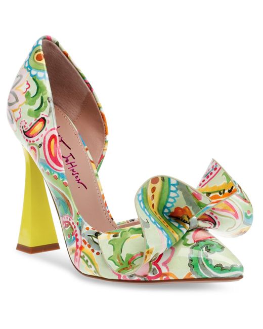 Betsey Johnson Green Nobble-p Floral Sculpted Bow Pumps