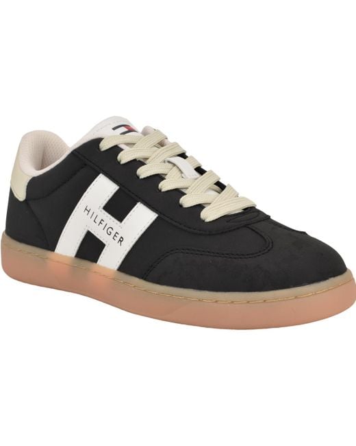 Tommy Hilfiger Black Maisie Low Profile Lace-up Sneakers