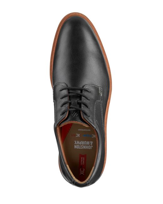 Johnston & Murphy Black Parker Plain Toe Shoe for men
