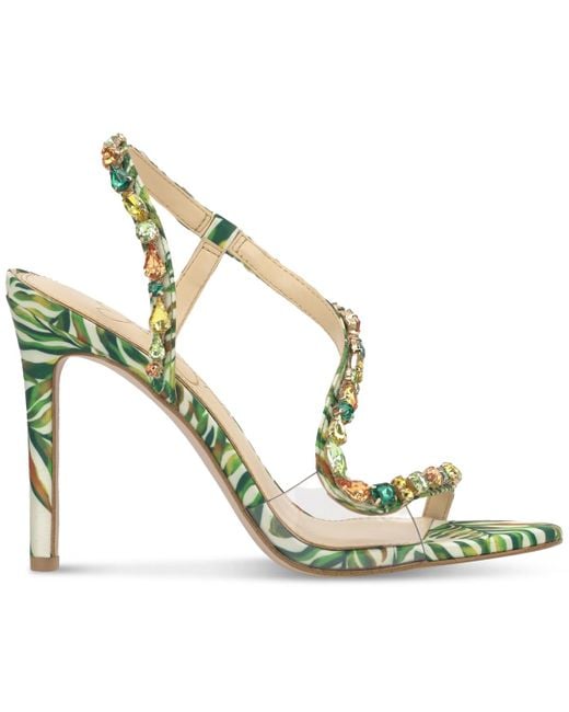 Jessica Simpson Metallic Jaycin Barely-there Rhinestone Evening Sandals