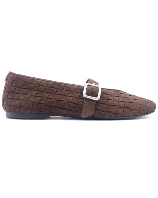 Gentle Souls Brown Winifred Woven Square Toe Flats