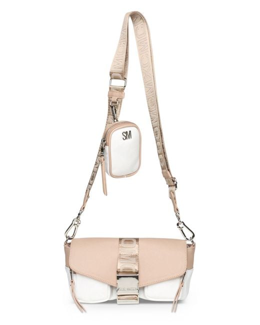 Steve Madden Natural Bmove Crossbody Bag And Removable Pouch