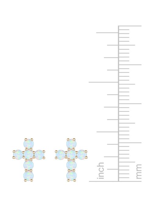 Macy's Blue Lab Grown Sapphire Cross Stud Earrings (1 Ct. T.w.