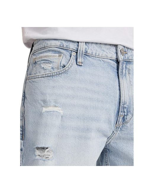 Guess Blue Wyatt Regular-fit Stretch Denim Shorts for men