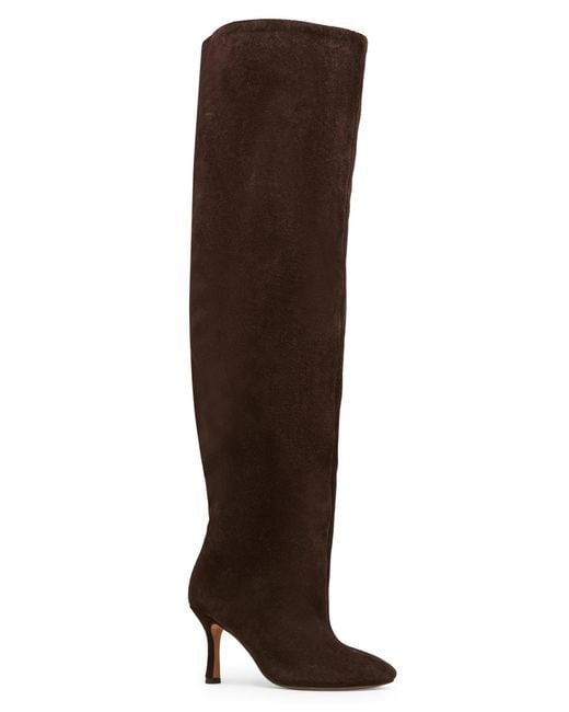 princess polly baby blue dress Brown High Heel Boots for Women