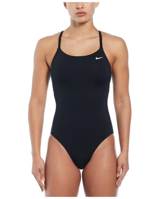 Nike Blue Lace Up Back One-piece Swimsuit