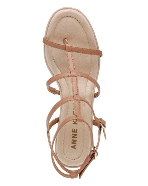 Anne Klein White Seville Strappy Wedge Sandals