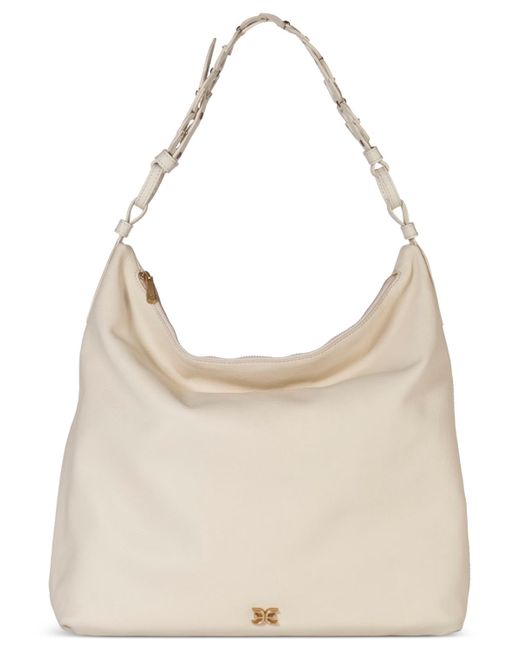 Sam Edelman Natural Bay Large Leather Chainlink Hobo