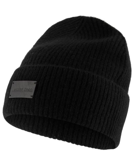 Michael Kors Black Merino Cuff Hat for men