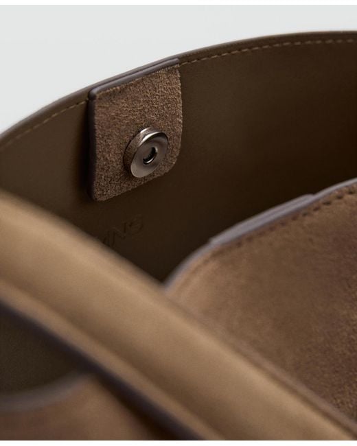 Mango Brown Suede Leather Shopper Bag