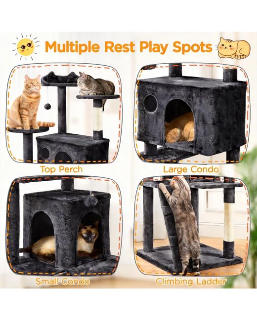 Aronkl White Multi-level Cat Tree Tower