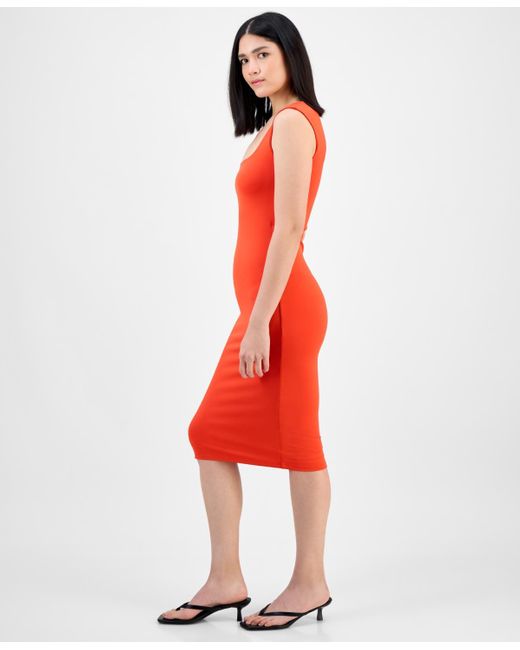 BarIII Red Scoop Tank Sleeveless Midi Dress