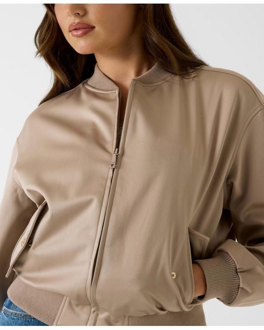 Guess Blue Cathleen Bomber Full-zip Collared Jacket