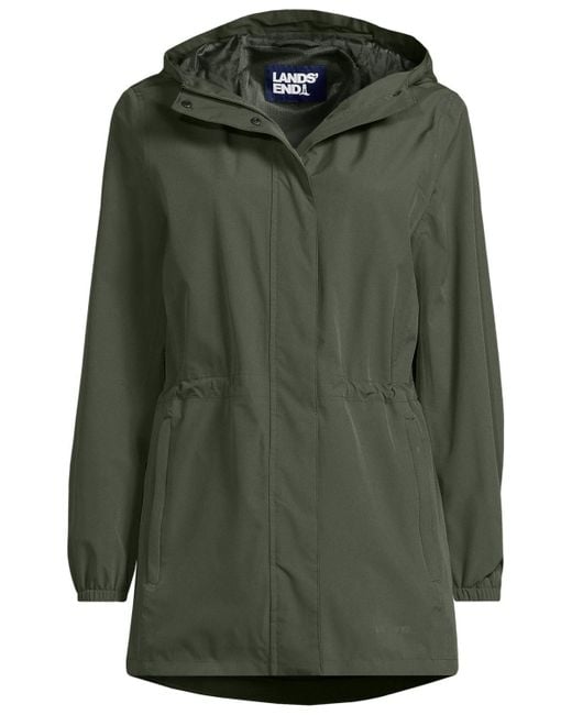 Lands' End Green Plus Size Squall Packable Waterproof Raincoat