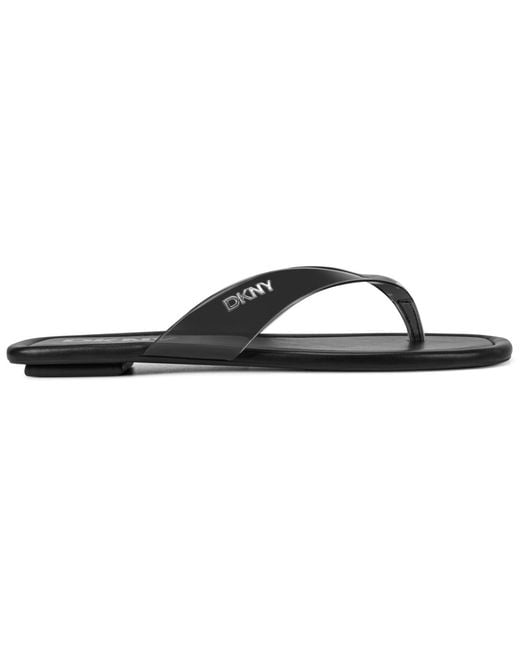 DKNY Black Hampton Flip Flop Sandals