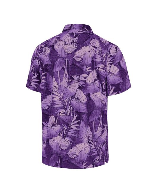 Tommy Bahama Purple Minnesota Vikings Big Tall Coast Nuevo Fronds Islandzone Button-up Shirt for men