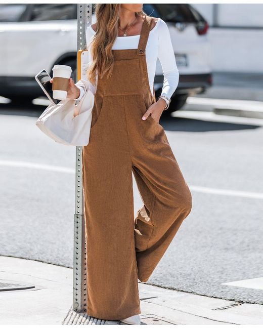 CUPSHE Brown Fireside Fun Jumpsuit