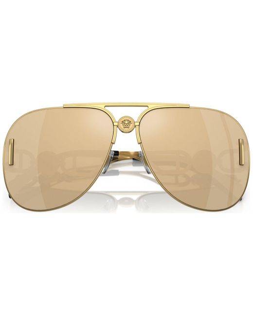 情熱セール ヴェルサーチ レディース サングラス アイウェア アクセサリー Unisex Sunglasses, VE2255 Gold-Tone 