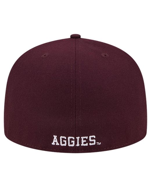 KTZ Red Texas A M aggies Throwback 59fifty Fitted Hat for men