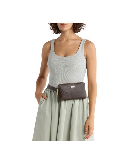 Kate Spade Brown Zip Embossed Logo Belt Bag
