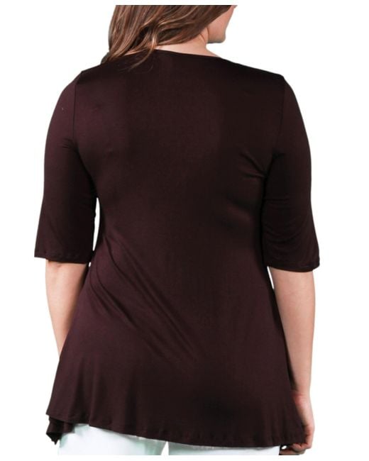 24seven Comfort Apparel Black Plus Size Tunic Top