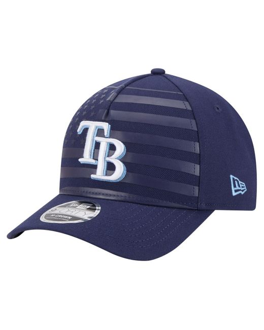 KTZ Blue Tampa Bay Rays American Flag 9forty M-crown A-frame Adjustable Hat for men