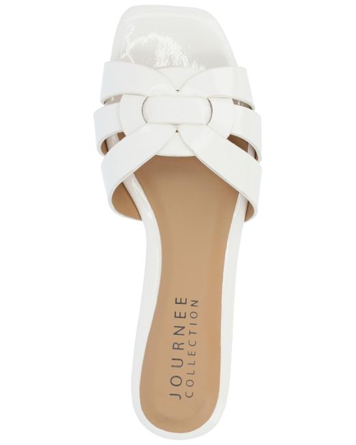 Journee Collection White Arrina Slip On Flat Sandals