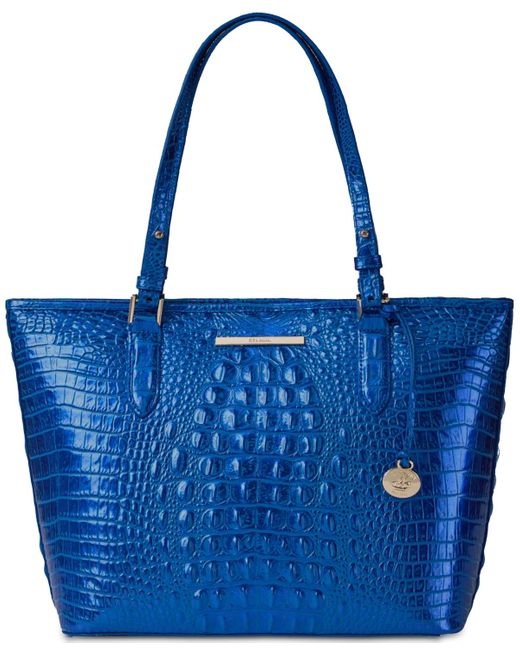 Brahmin Blue Asher Ion Melbourne Large Leather Tote