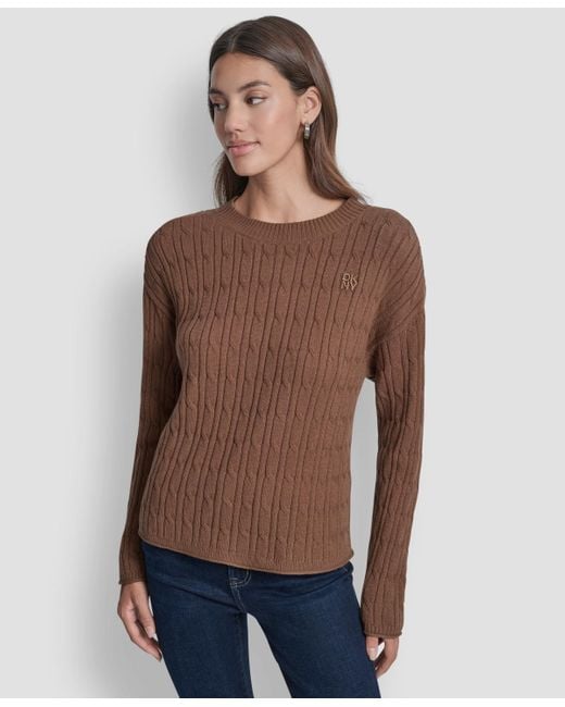 DKNY Brown Crewneck Sweater