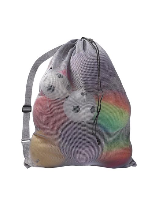 Gse Games & Sports Expert Gray 30" X 40" Extra-large Mesh Sports Ball Drawstring Bag