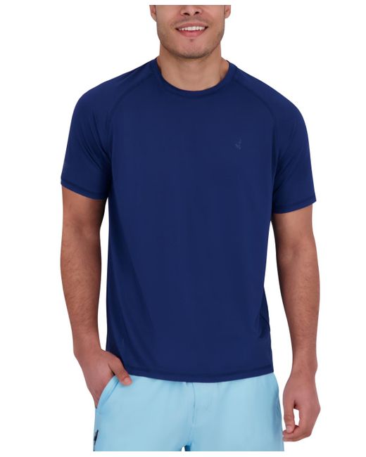Spyder Blue Short Sleeve Waffle-knit Crewneck Swim Shirt for men